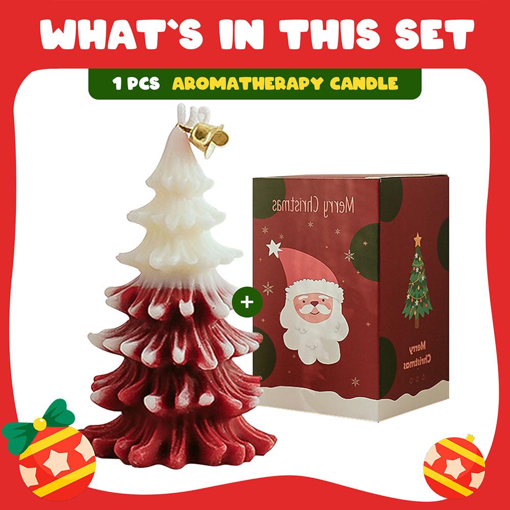 Highland - Handmade Tree Shaped Christmas Candle - Red