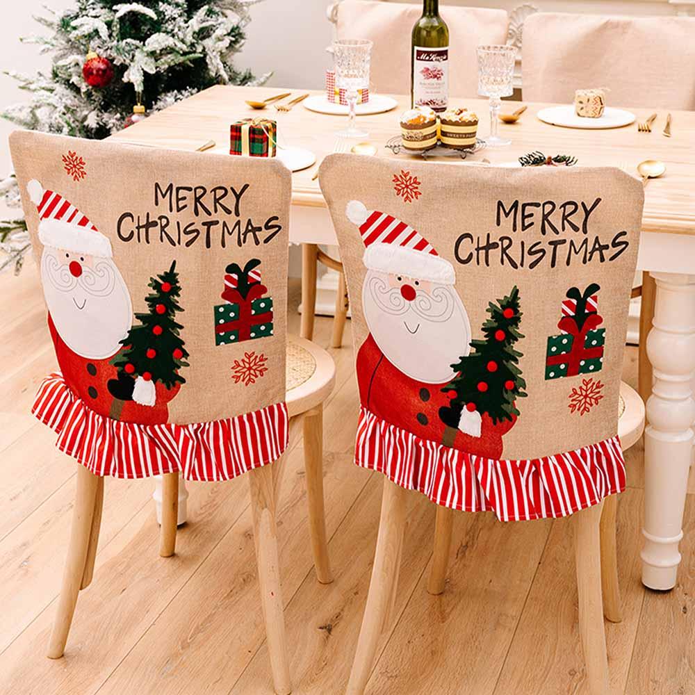 Highland - Merry Christmas Jute Chair Cover - 2pcs