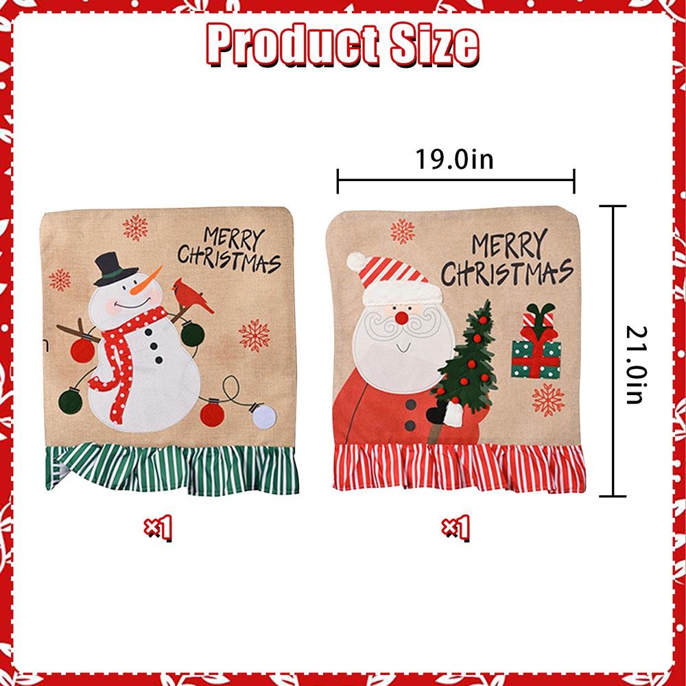 Highland - Merry Christmas Jute Chair Cover - 2pcs