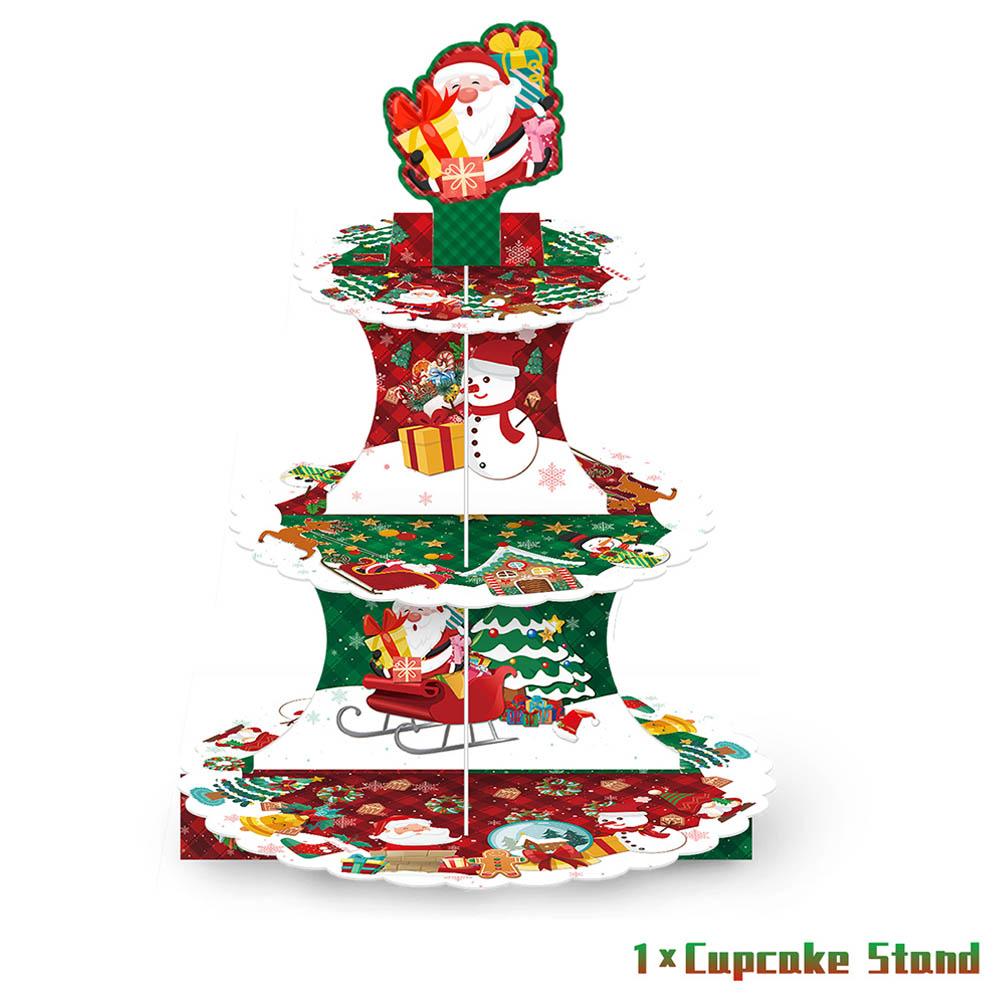 Highland - 3 Tier Christmas Cake Stand & Cupcake Topper Wrap Set