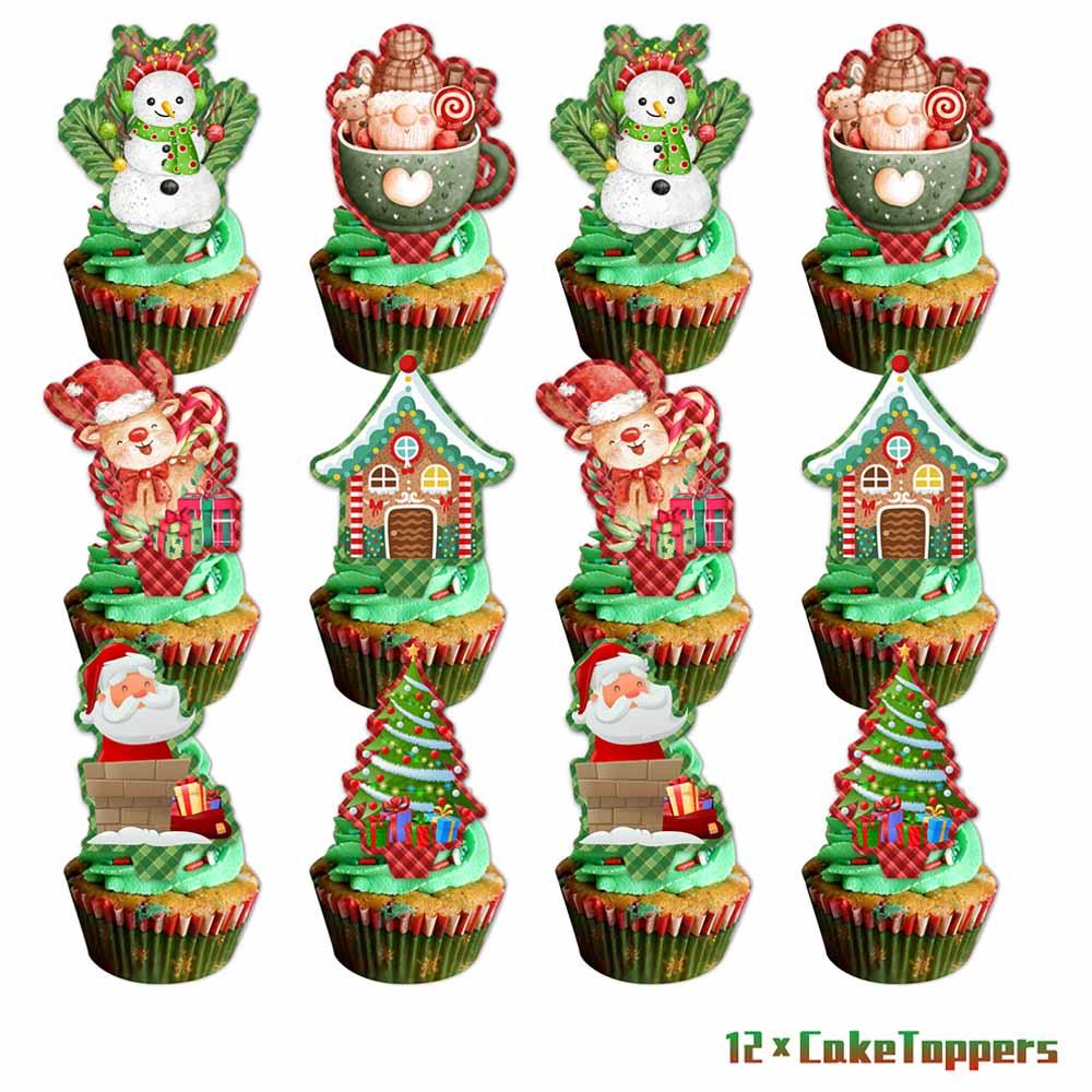 Highland - 3 Tier Christmas Cake Stand & Cupcake Topper Wrap Set