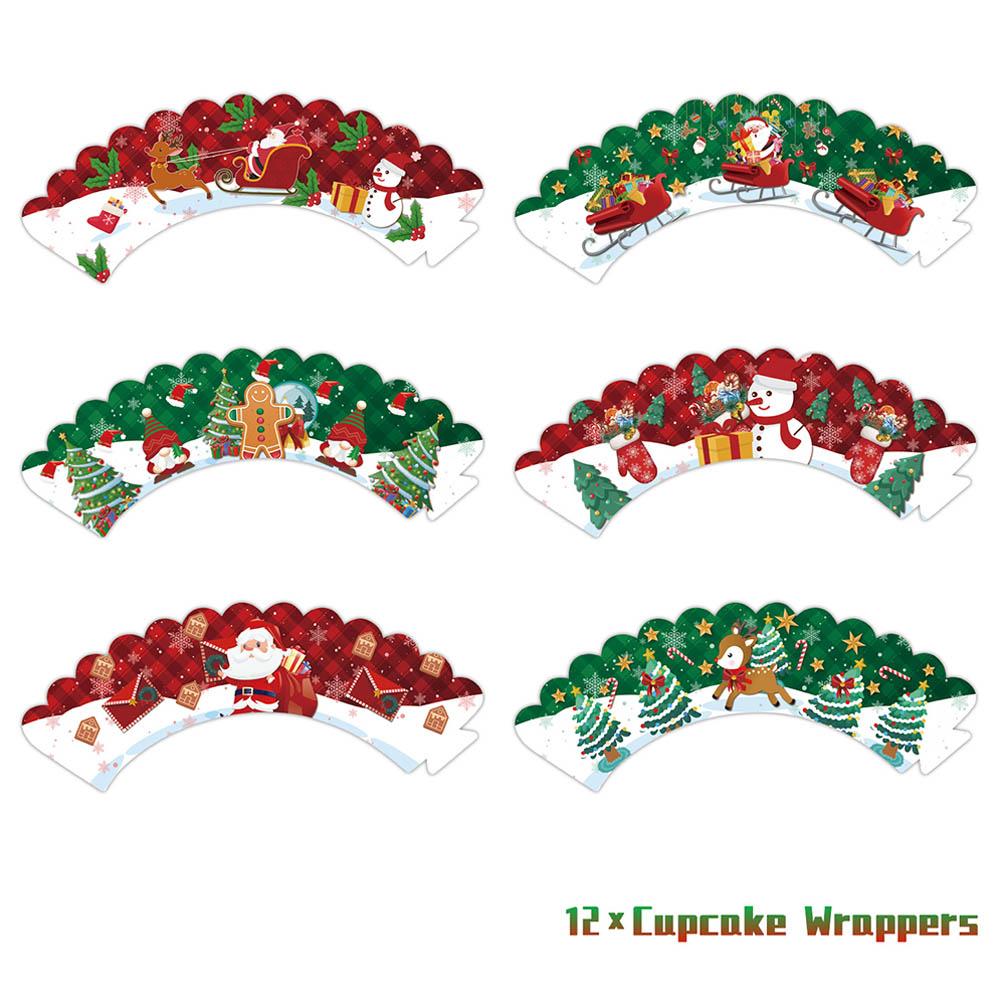 Highland - 3 Tier Christmas Cake Stand & Cupcake Topper Wrap Set