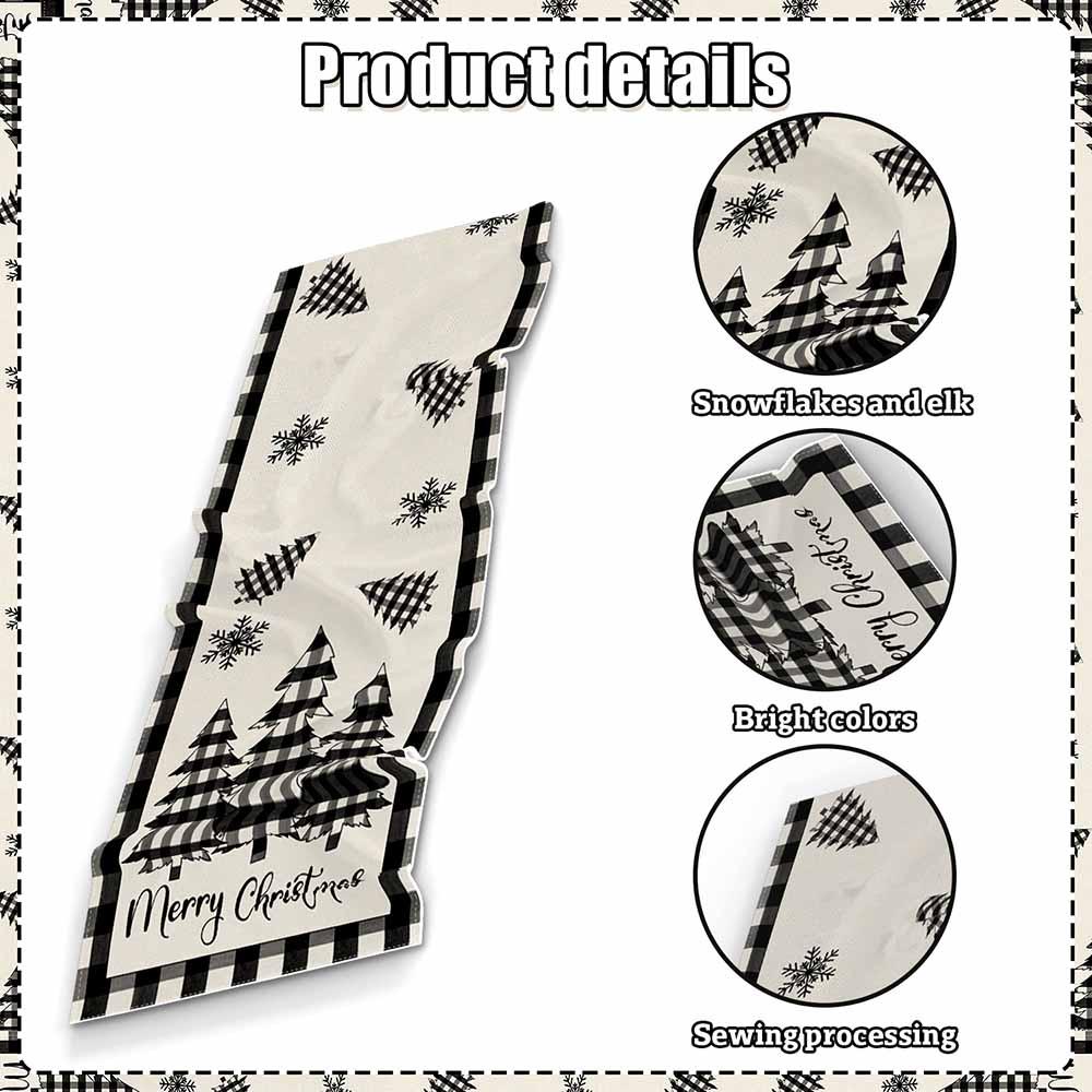 Highland - Merry Christmas Reusable Table Runner - 33 x 178 cm