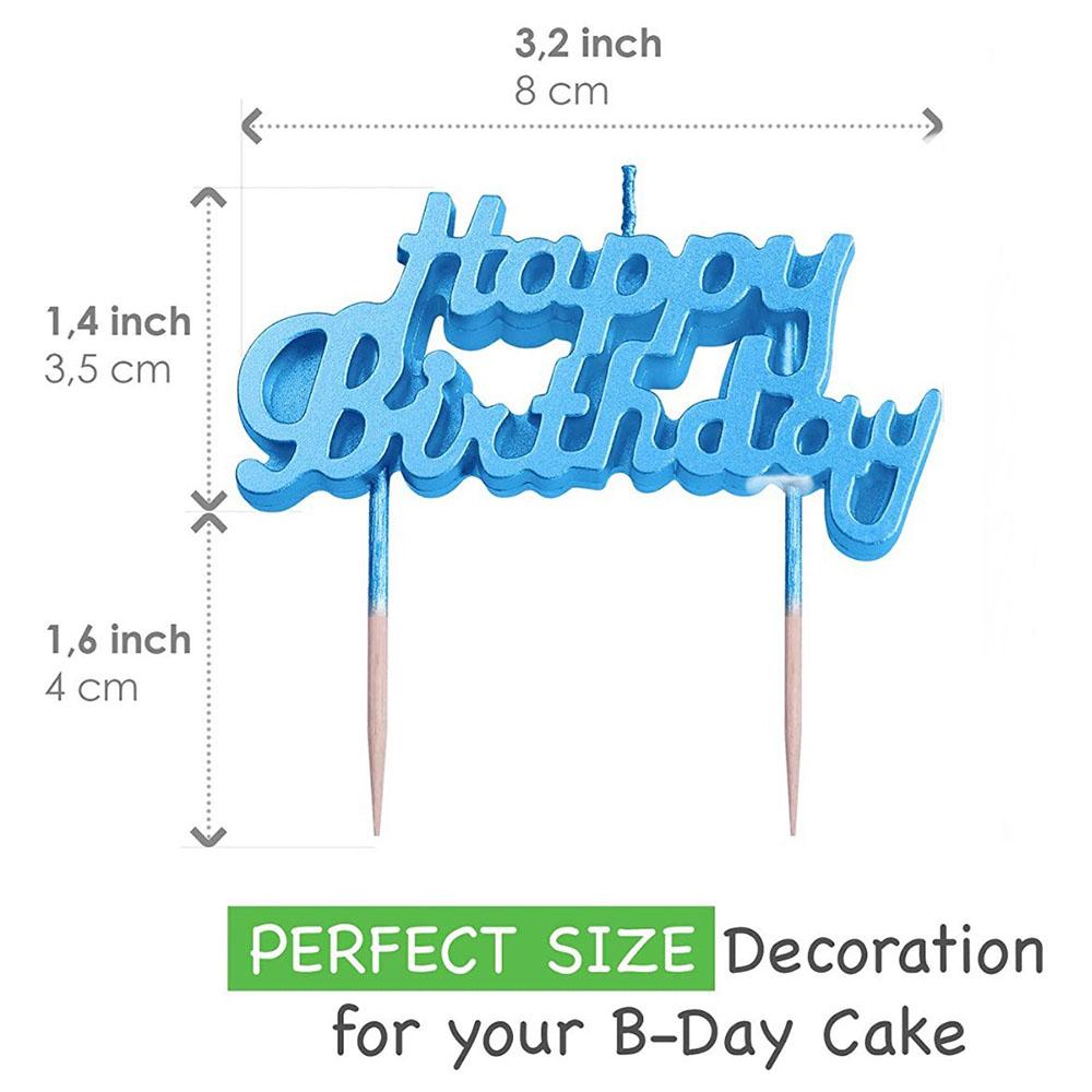 Highland - Happy Birthday Candle Cake Topper - Blue