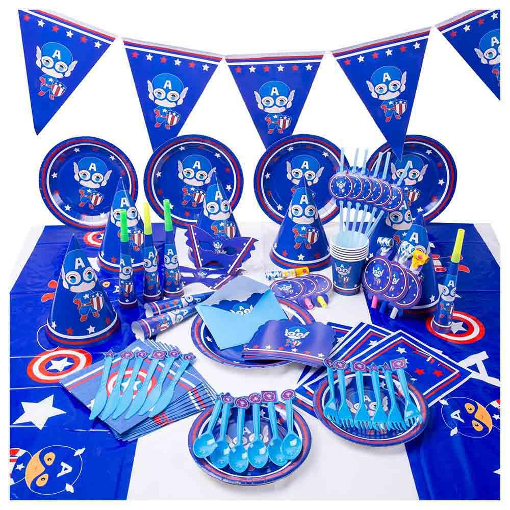 Highland Captain America Theme Disposable Tableware - 122pcs