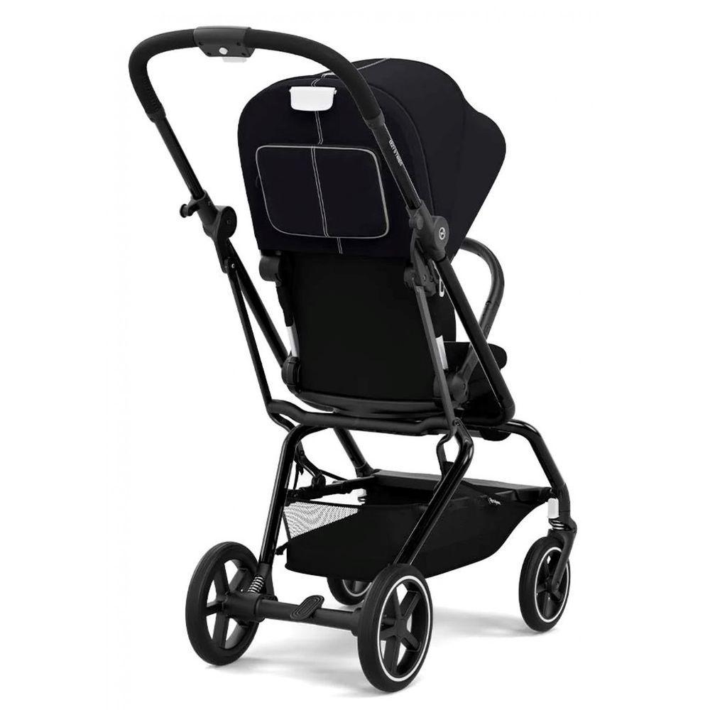 Cybex - Eezy S Twist + 2 Black Frame Stroller - Moon Black With Cs Eezy S Line Adapter - Black