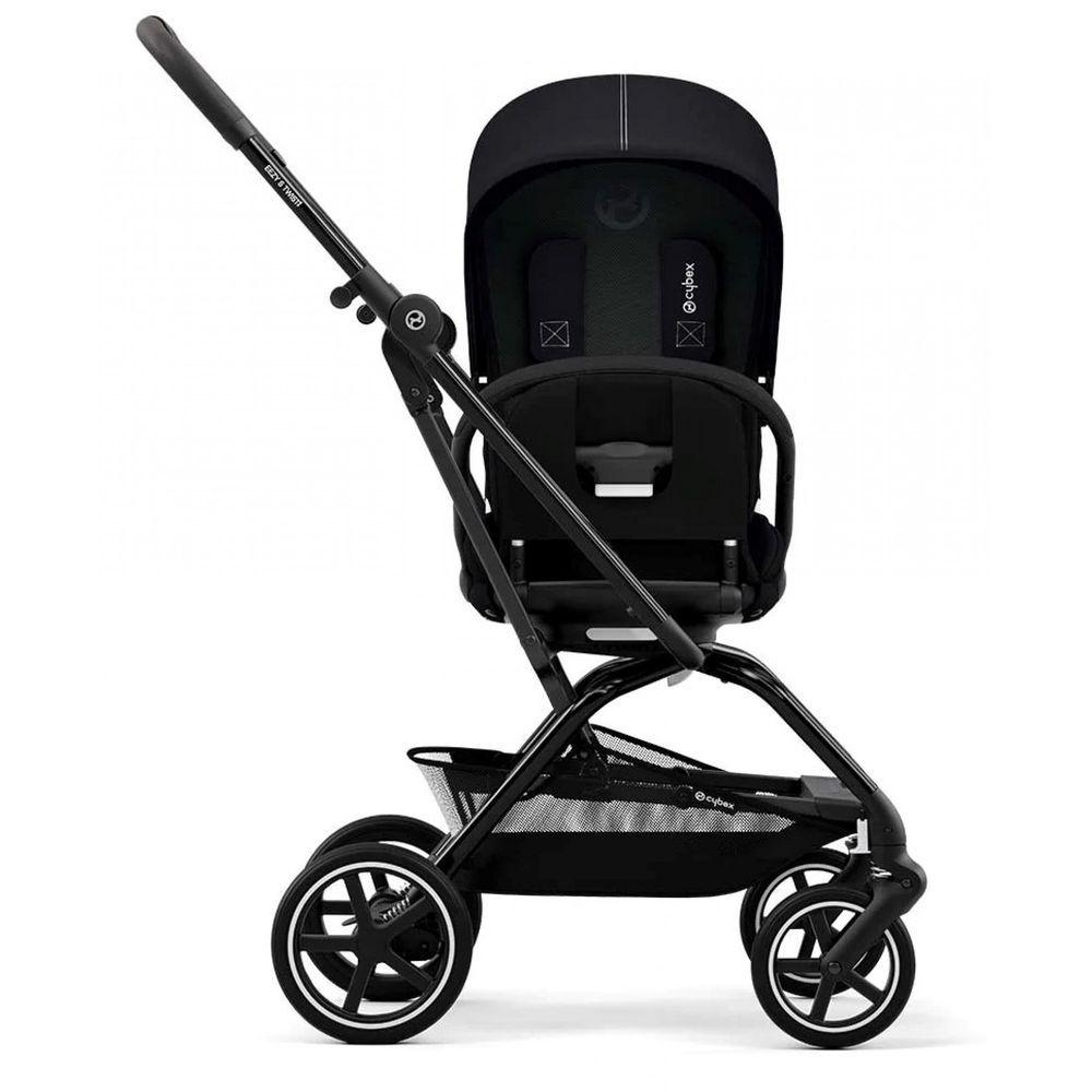 Cybex - Eezy S Twist + 2 Black Frame Stroller - Moon Black With Cs Eezy S Line Adapter - Black