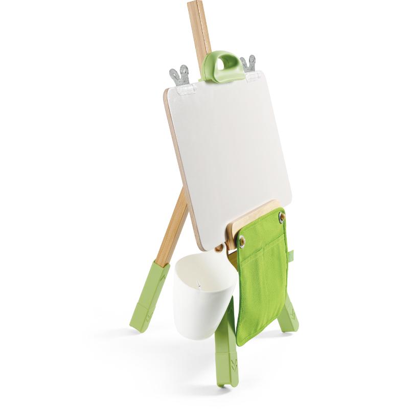 Hape - Portable Bamboo Easel With Accessories - 14pcs