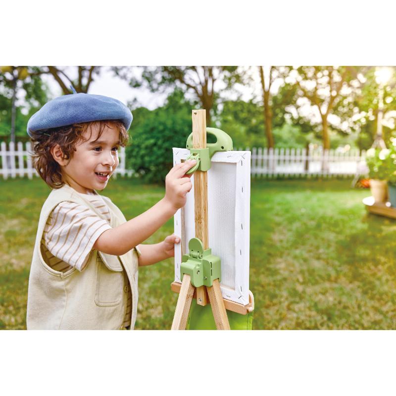 Hape - Portable Bamboo Easel With Accessories - 14pcs