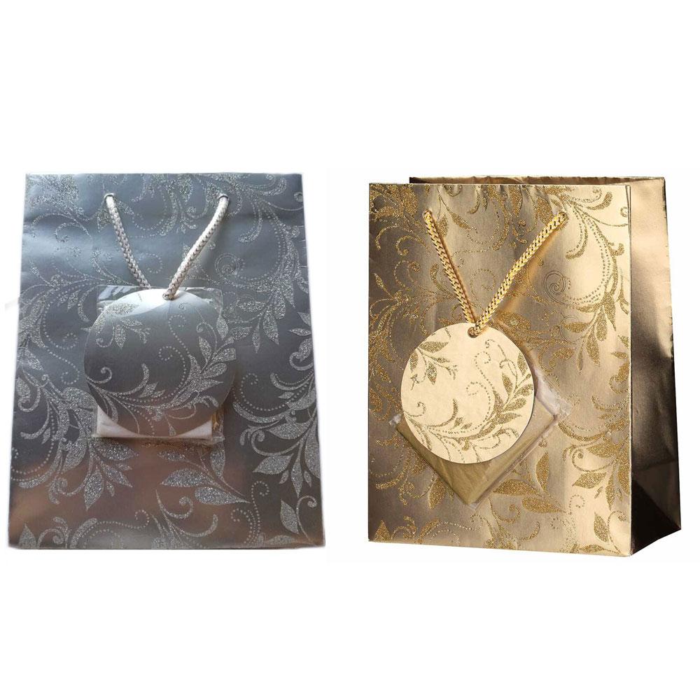 Tom Smith - Gift Bag Small Mixed 1pc - Gold/Silver