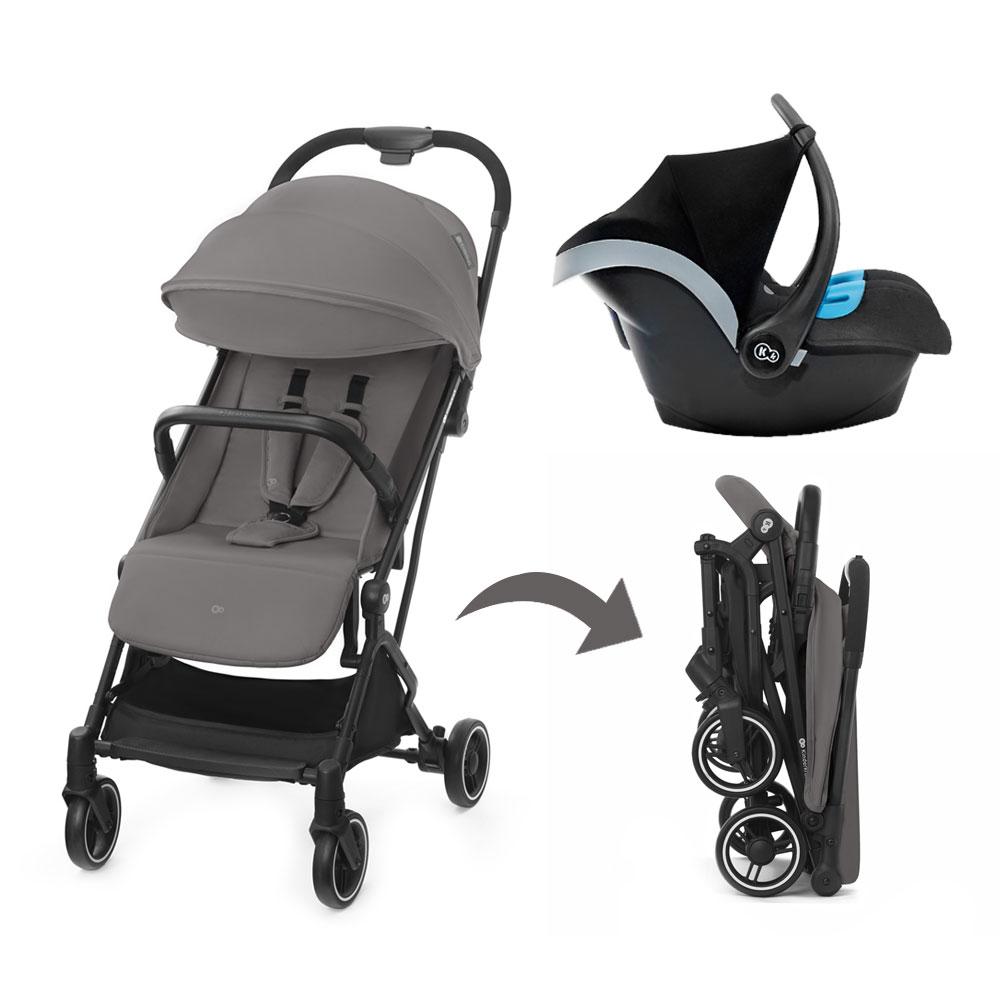 Kinderkraft - 2 in1 Indy2 Lightweight Stroller W/ Mink Car Seat - Cozy Grey