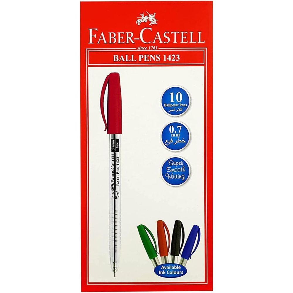 Faber - Castell 1423 Ball Pen 0.7Mm Box Of 10pc - Red