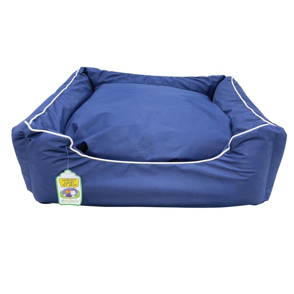 NutraPet - Small Water Resistant Lounger Bed - Navy Blue