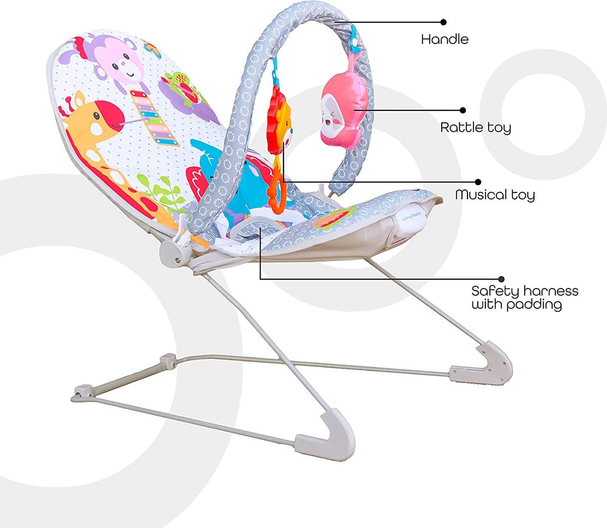 MOON - HOP-HOP Baby Bouncer With Vibration 6M+ - Grey