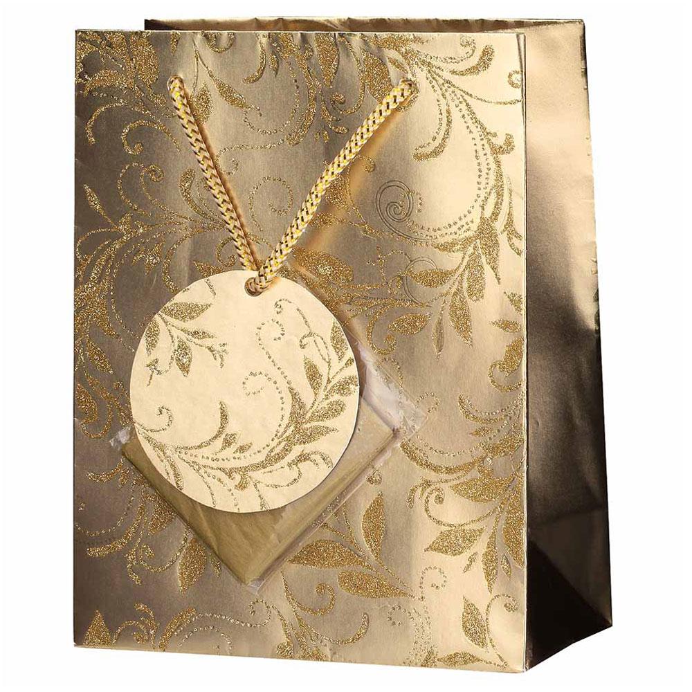 Tom Smith - Gift Bag Small Mixed 1pc - Gold/Silver