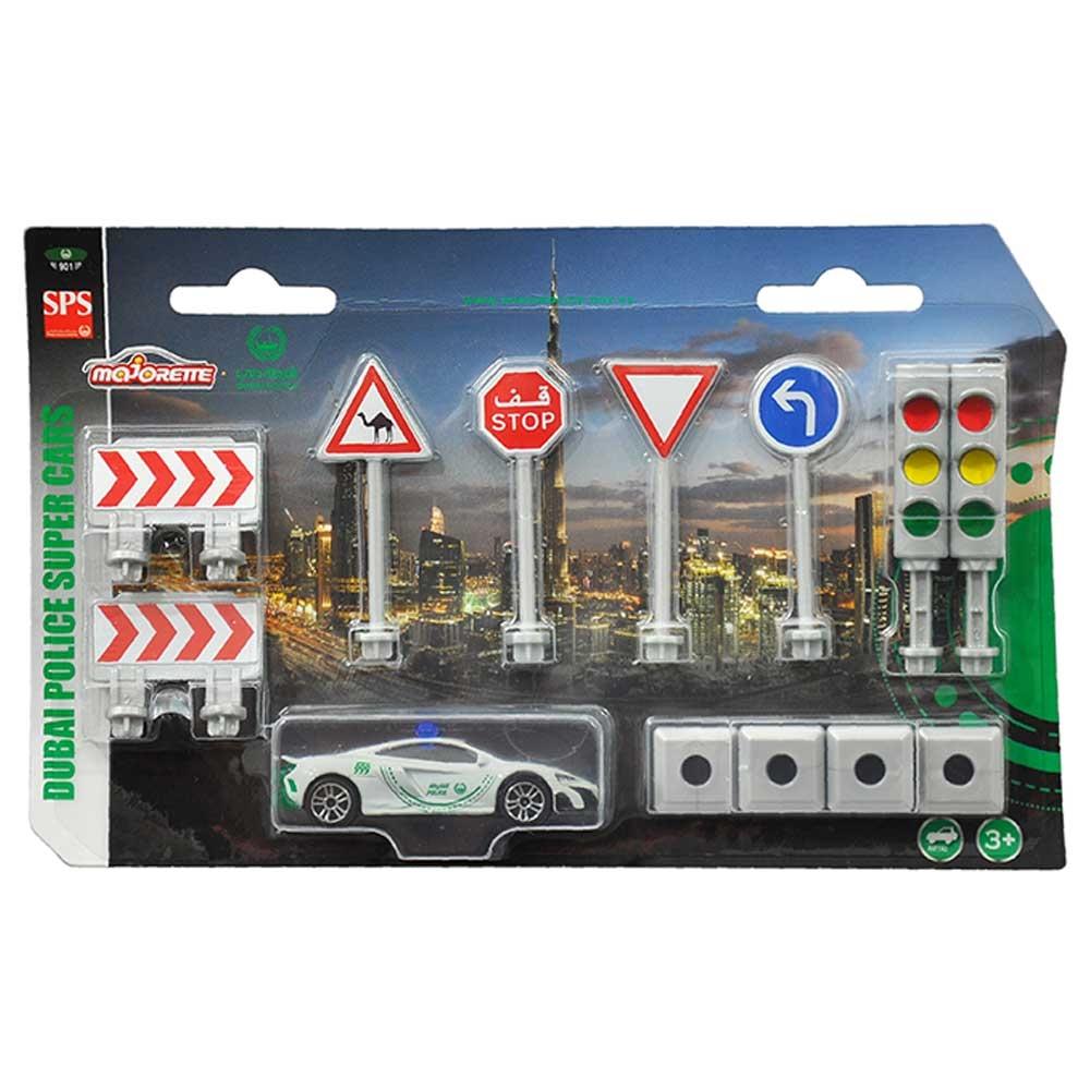 Majorette - Dubai Police Traffic Signs + 1 Car